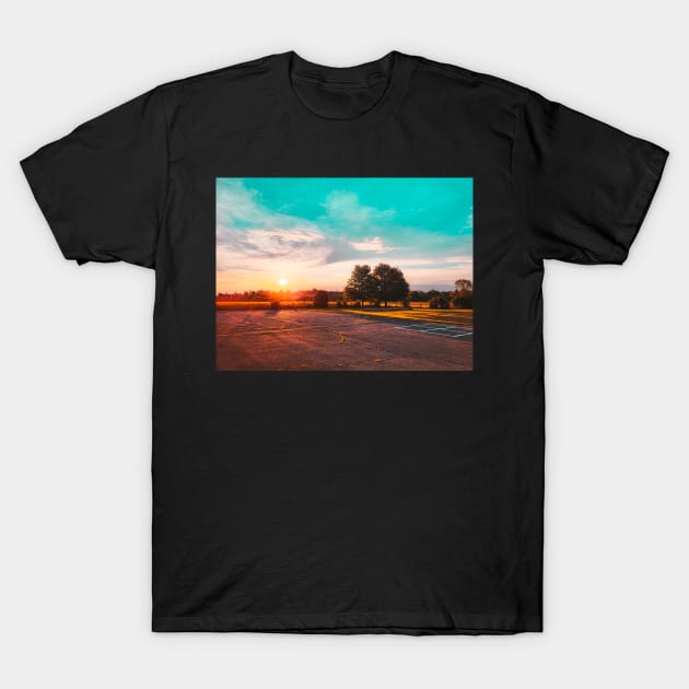 Photography of School Yard with Stunning Sky and Sunset V3 T-Shirt by Family journey with God